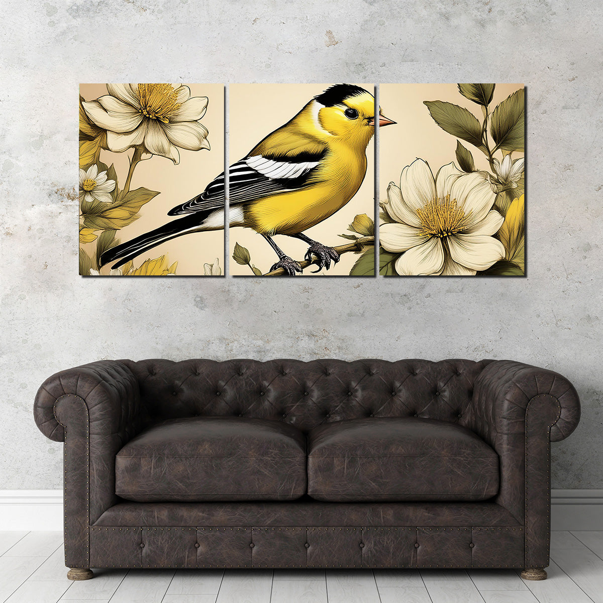 Stunning JJ Audubon's Style American Goldfinch Wall Art for Your Home Decor