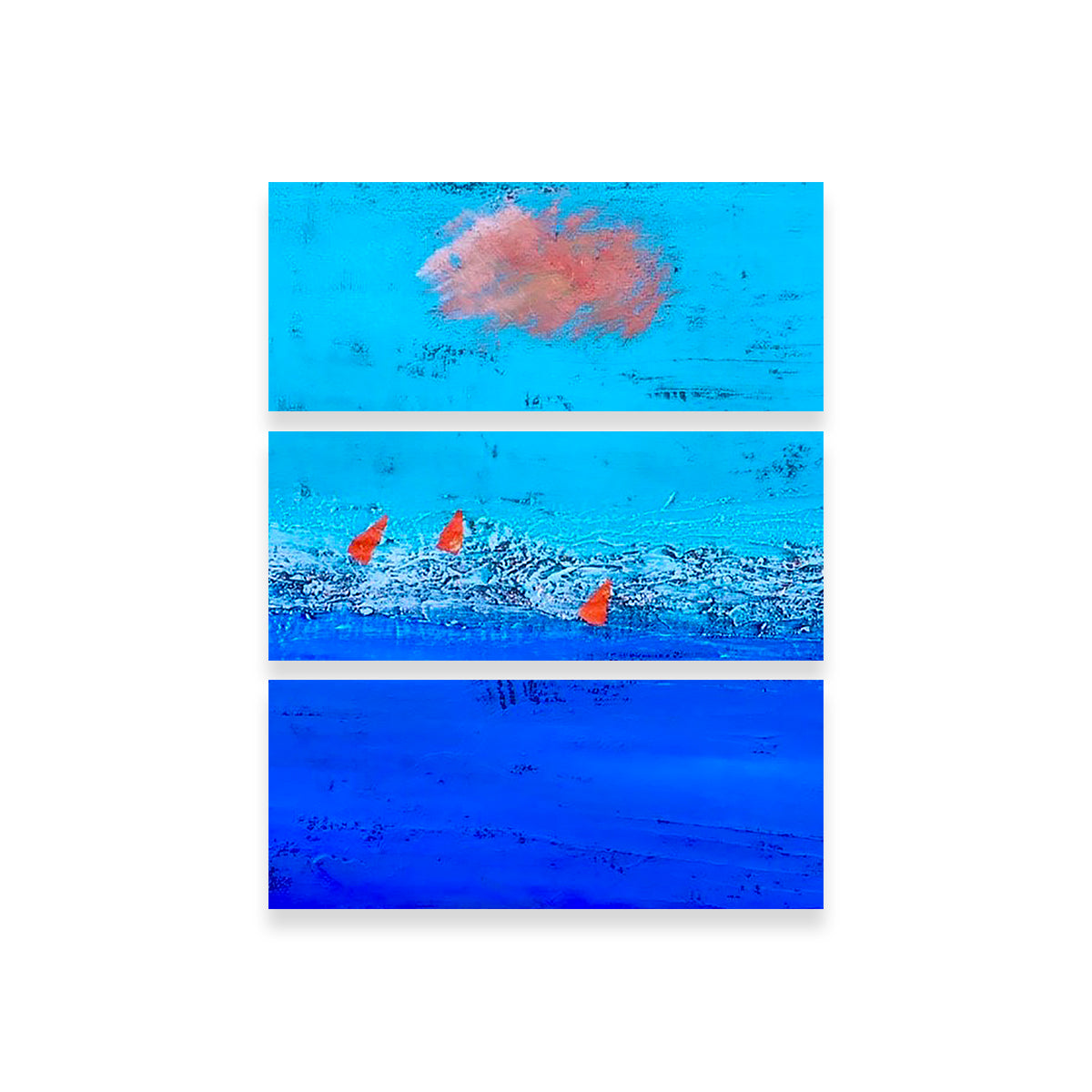 Stunning Red Sails on Blue Horizon Wall Art for a Captivating Home Decor