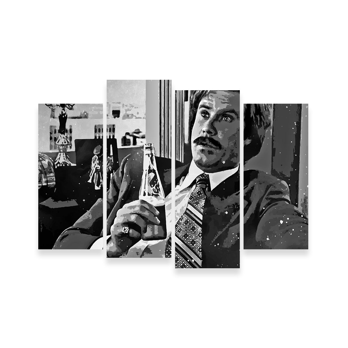 Ron Burgundy Stylish Grayscale Wall Art for Stunning Decor