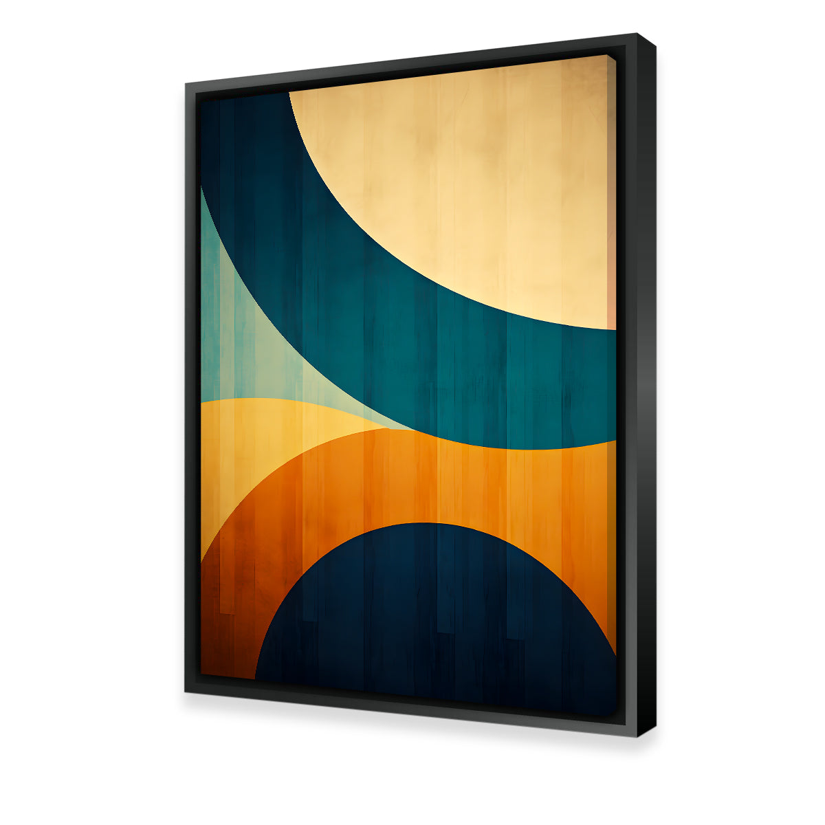 Stunning Abstract Blue Gold Shapes 6 Wall Art for Modern Interiors