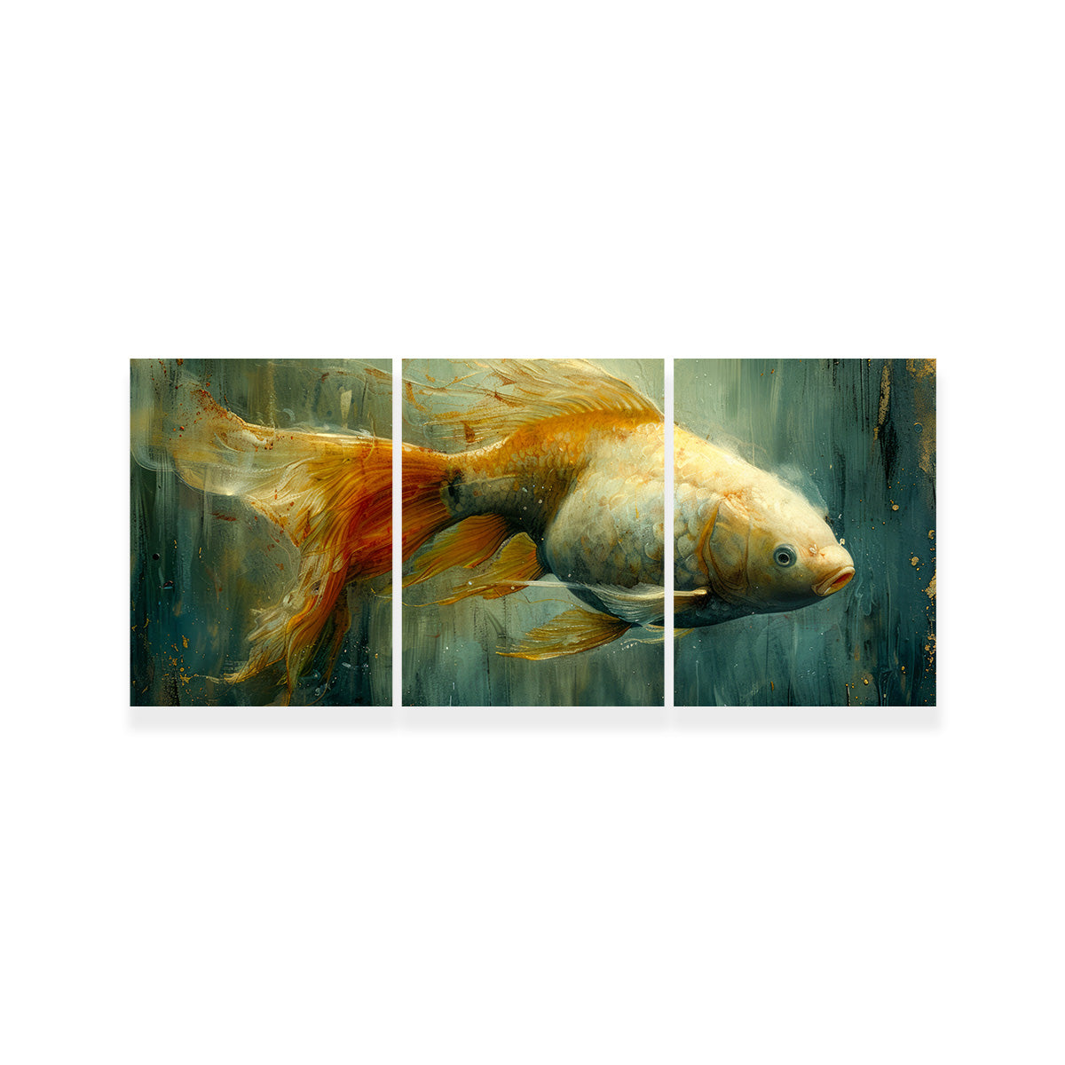 Stunning Golden Koi Fish Wall Art for Elegant Home Decor