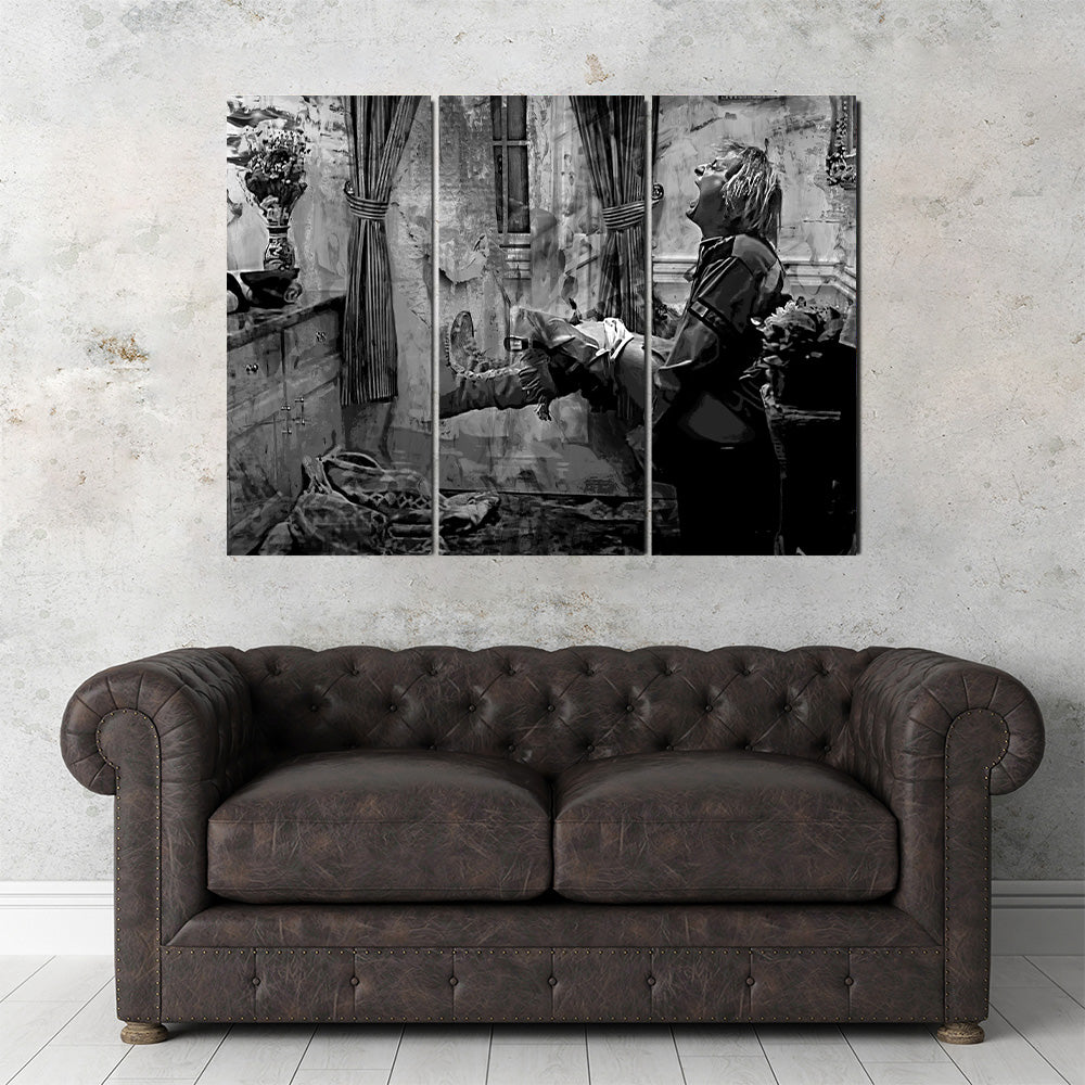 Eye - catching Dumb & Dumber Grayscale Bathroom Decor Wall Art