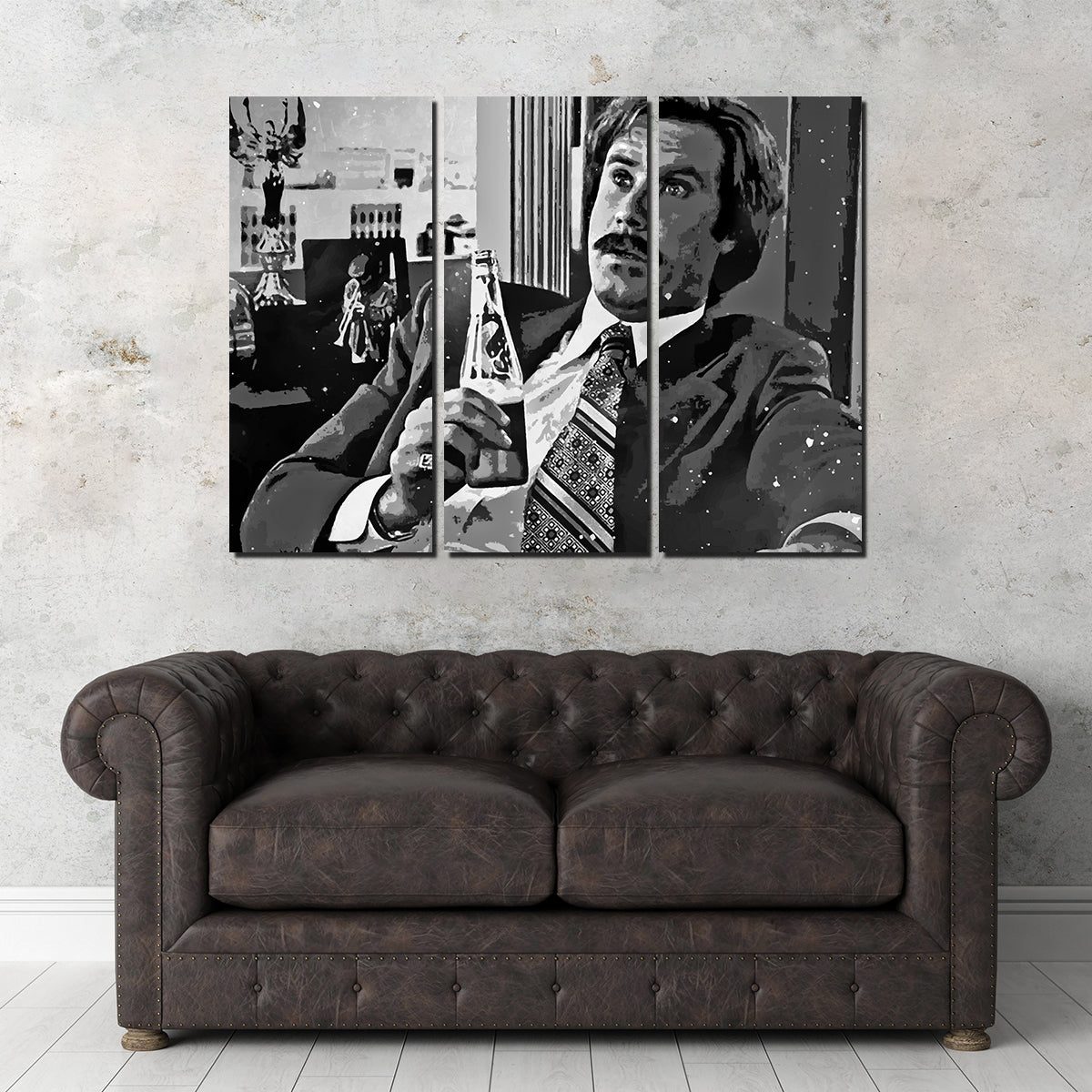 Ron Burgundy Stylish Grayscale Wall Art for Stunning Decor