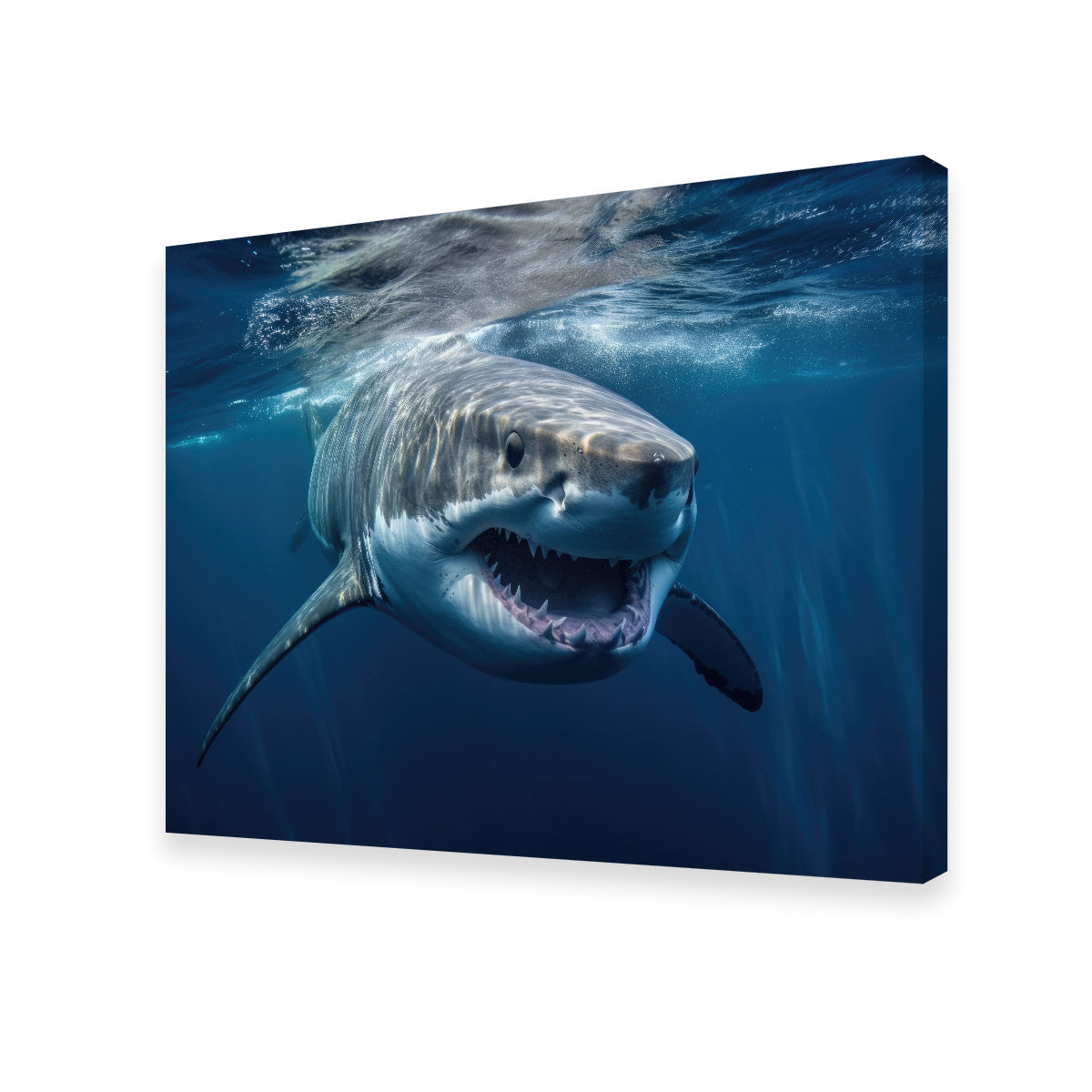 Stunning Great White Close - up Wall Art for Striking Home Decor