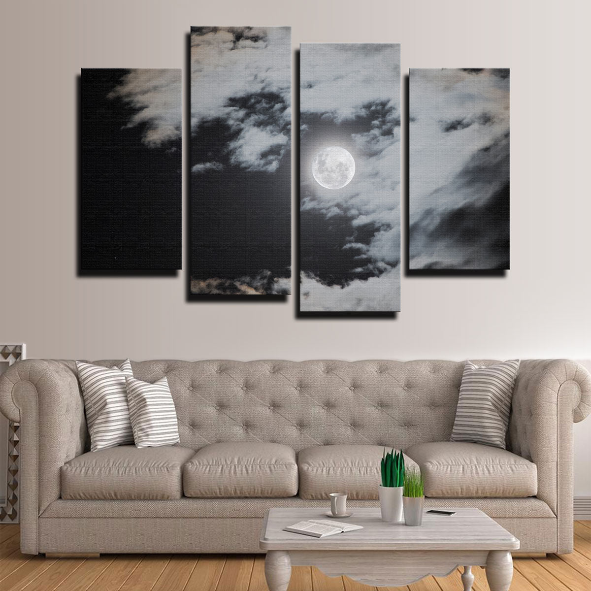Stunning Full Moon Behind Clouds Wall Art by Sofia Leite Fonseca
