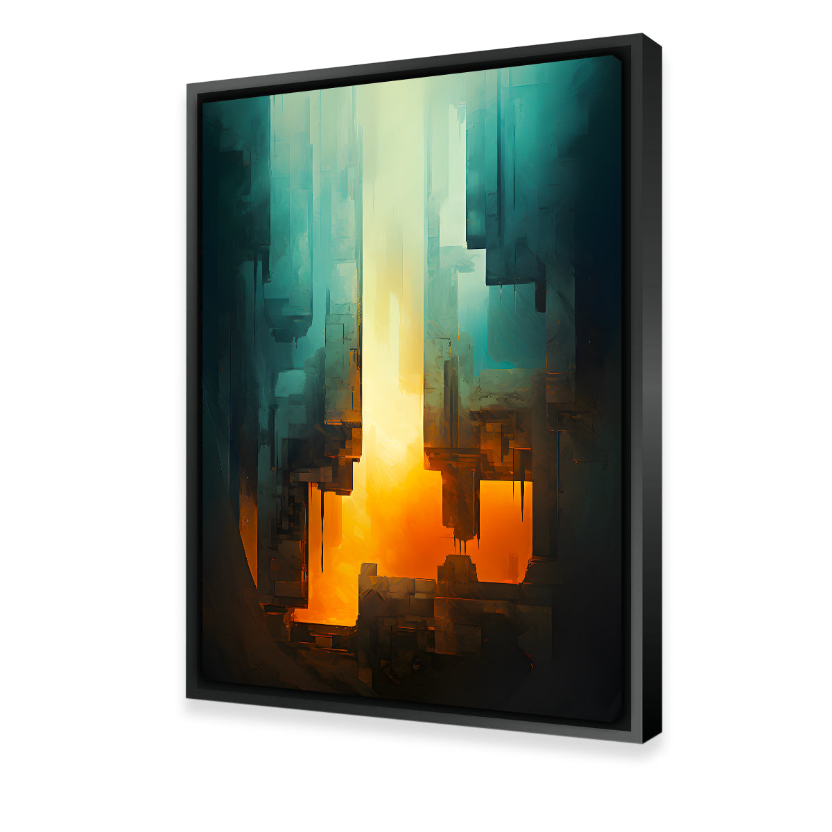 Eye - Catching Abstract Blue Orange Shapes 13 Wall Art for Stunning Decor