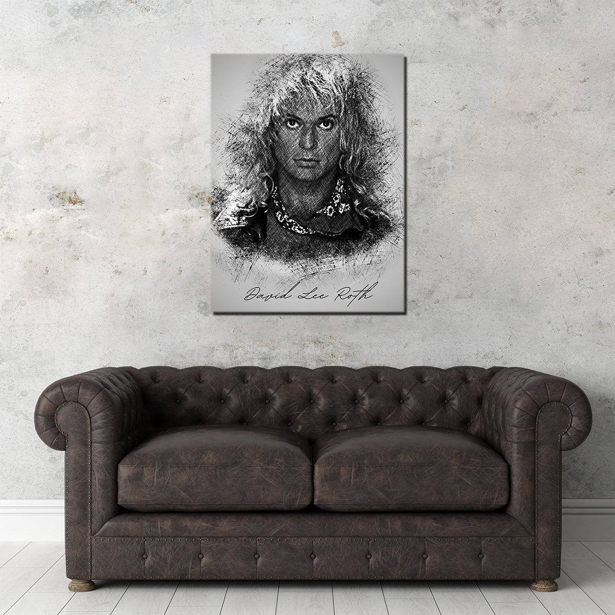 Unique David Lee Roth Sketch Wall Art for Home Decor