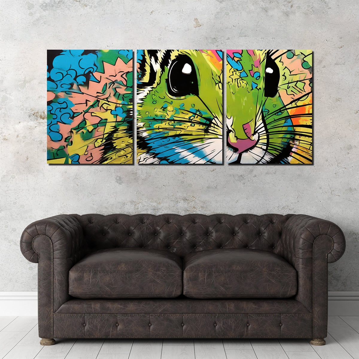 Unique Chipmunk Graffiti Wall Art by Stephen Chambers