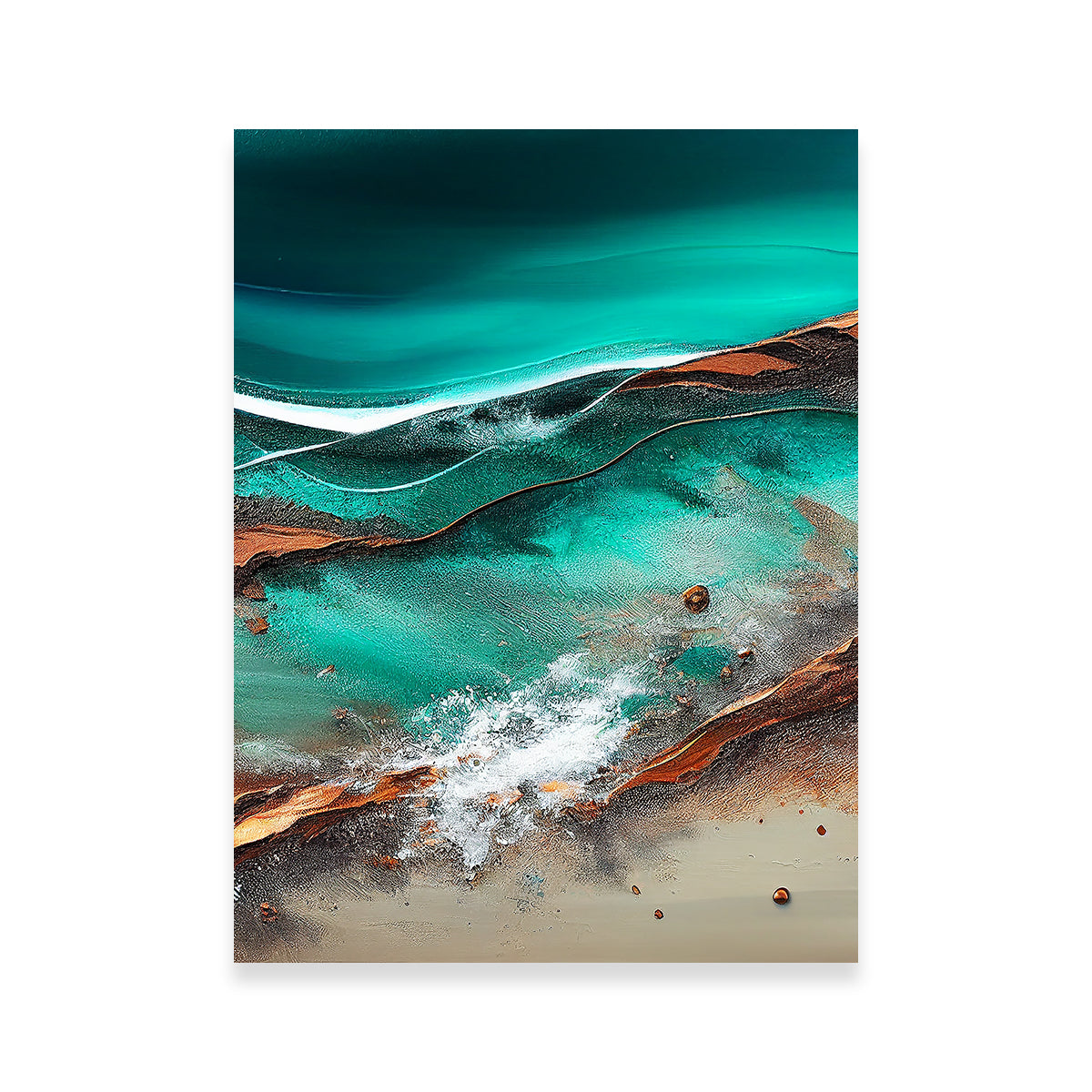 Stunning Coastal Abstract Series 8 Wall Art by Jennifer Hotai