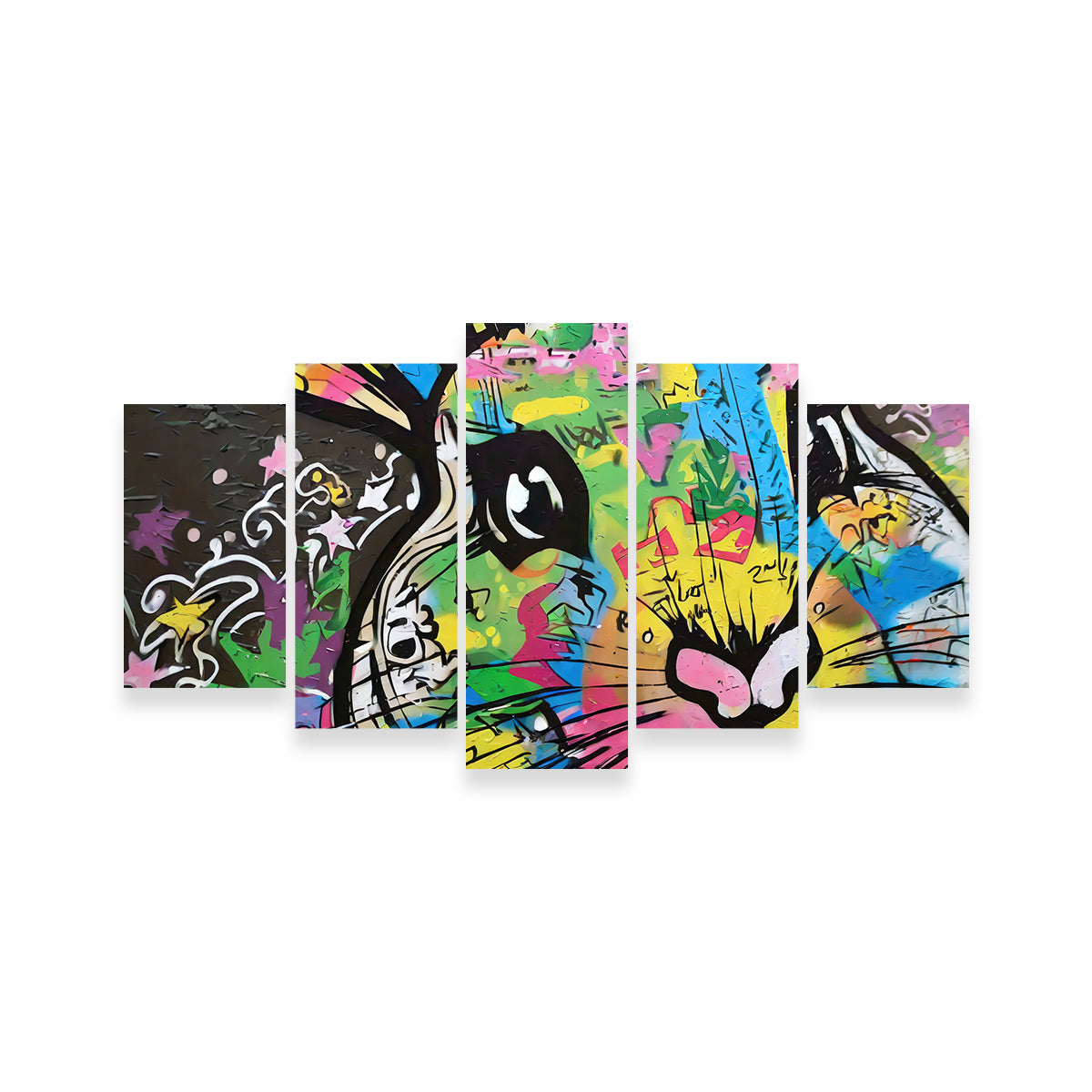 Eye - catching Rabbit Graffiti Wall Art by Stephen Chambers