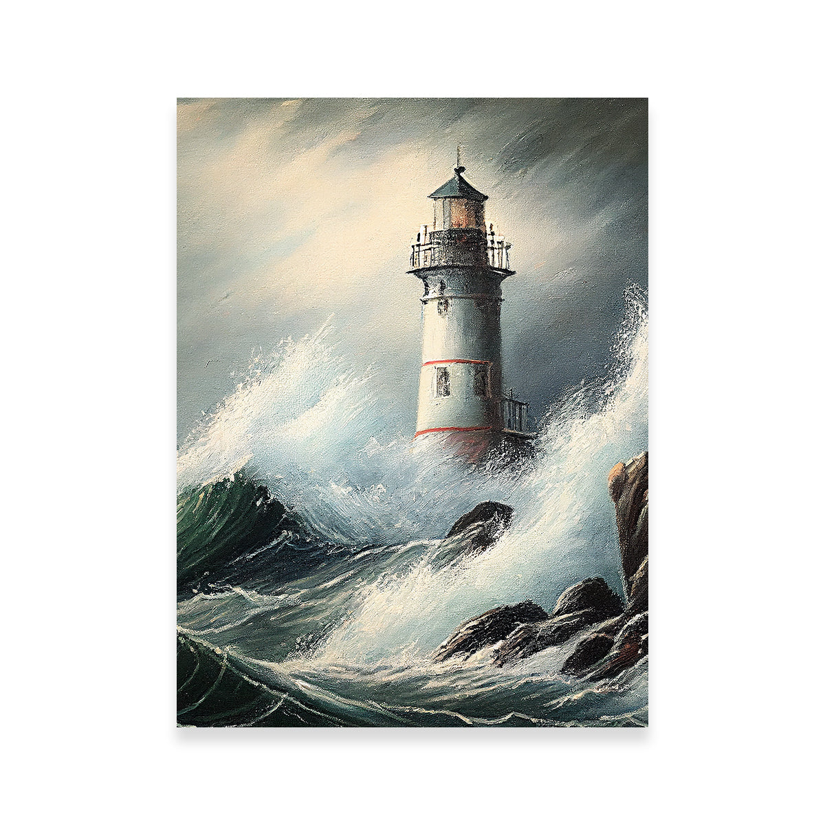 Stunning Stormy Coast Lighthouse Wall Art by Jennifer Hotai