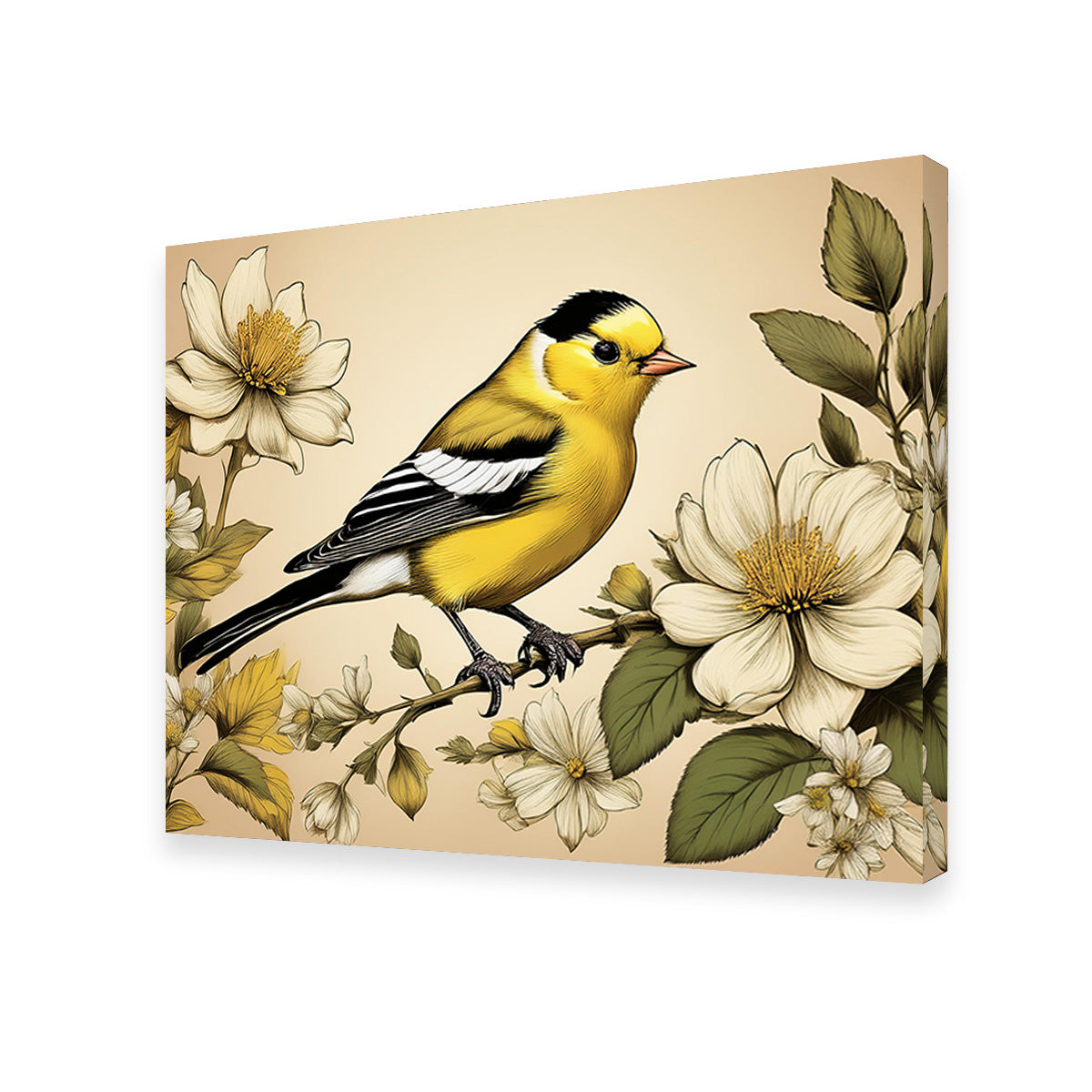 Stunning JJ Audubon's Style American Goldfinch Wall Art for Your Home Decor