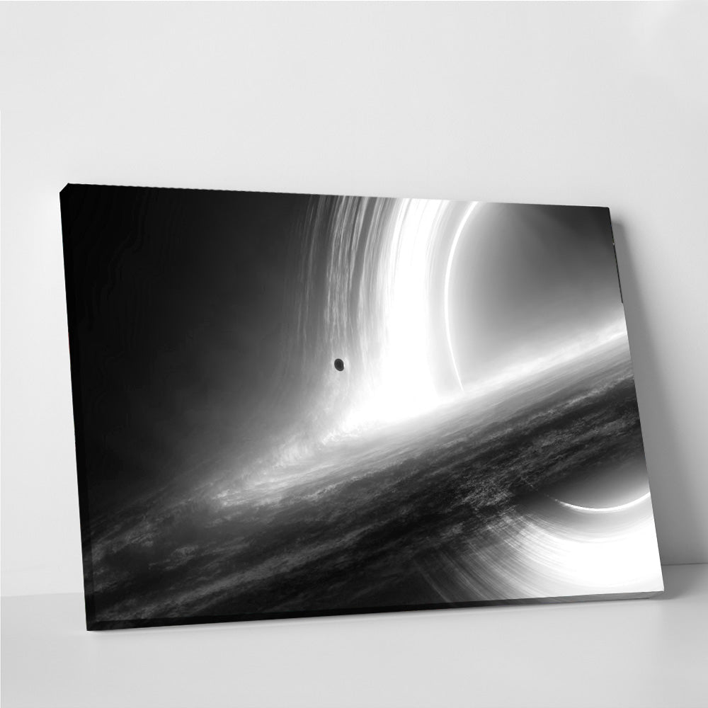 Stunning Interstellar Gargantua Grayscale Wall Art for Space Enthusiasts