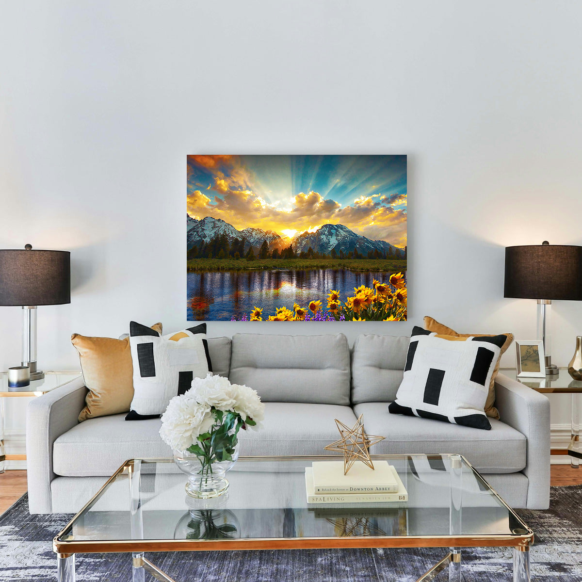 Stunning Grand Tetons Sunset Wall Art for Home Decor