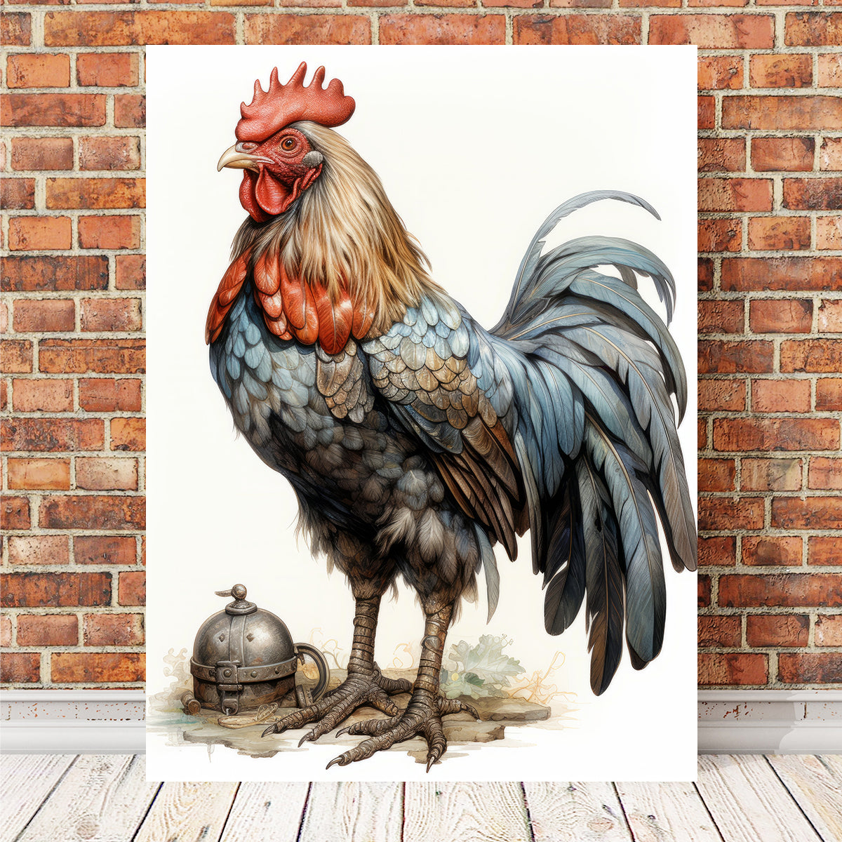 Stunning Rooster With Gold Horn Wall Art for Striking Home Decor