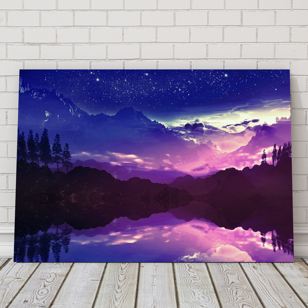 Stunning Purple Landscape Reflection Wall Art by George Sorin
