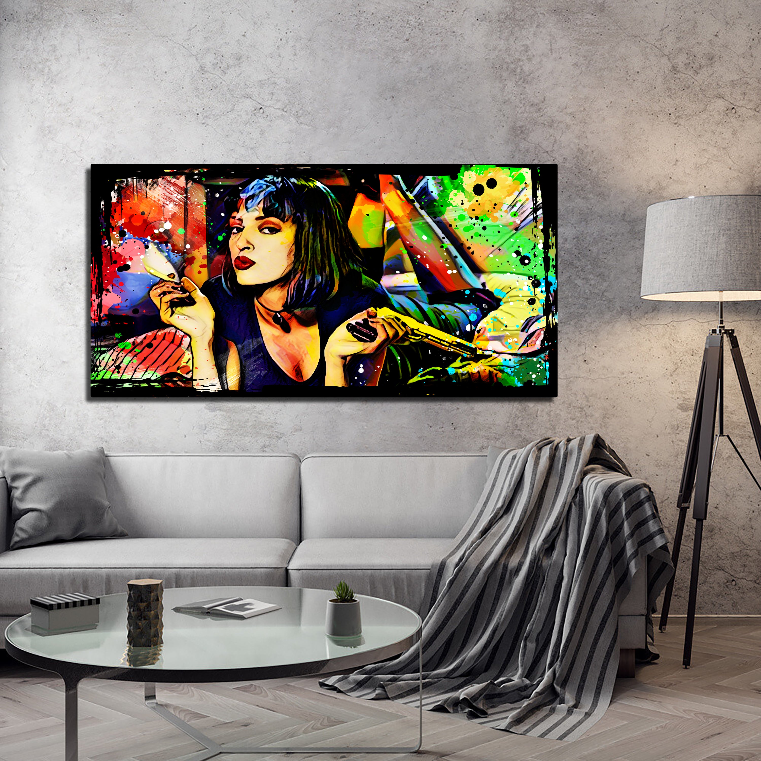Eye - catching Abstract Pulp Fiction Panoramic Wall Art for Home Decor