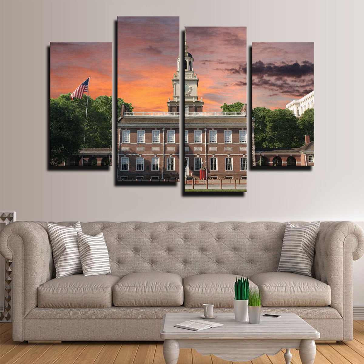 Stunning Independence Hall Sunset Wall Art for Your Home Decor
