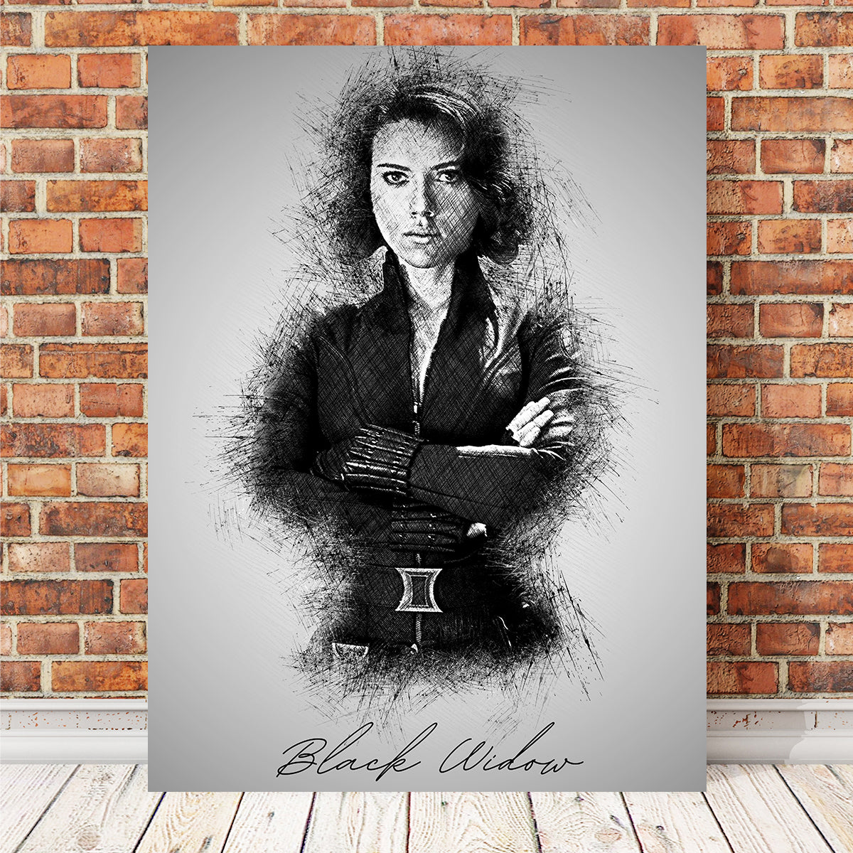 Stunning Black Widow Sketch Wall Art for Home Decor