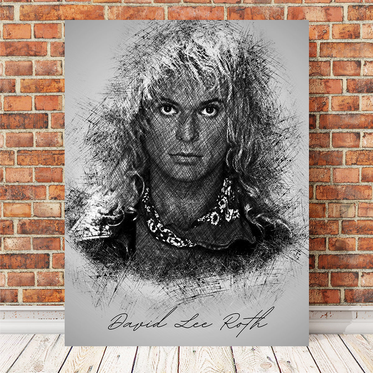 Unique David Lee Roth Sketch Wall Art for Home Decor