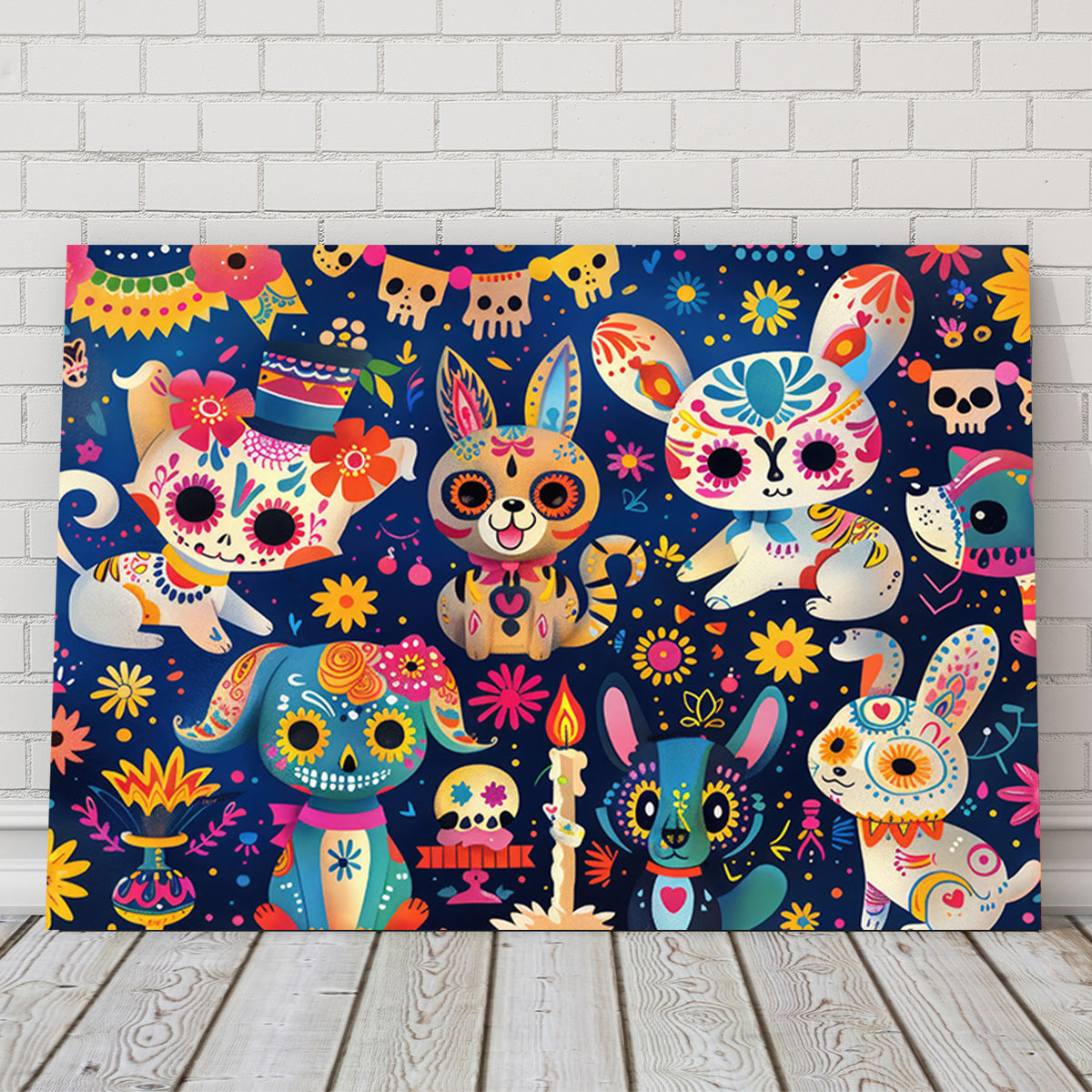 Eye - catching Day of the Dead Animals Wall Art for Home Decor