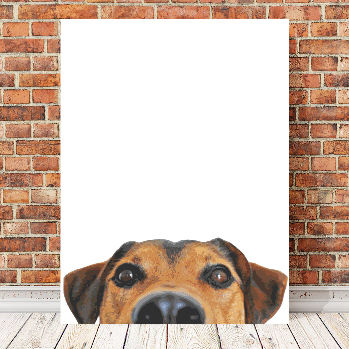 Adorable Funny Dog Face Wall Art by Lawisi