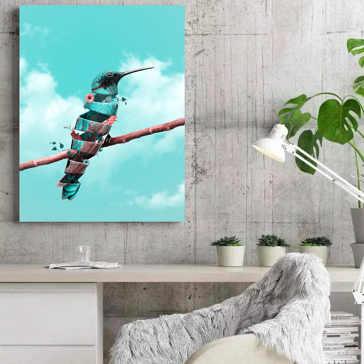 Stunning Pretty Bird Wall Art by Ibrahim Saifee