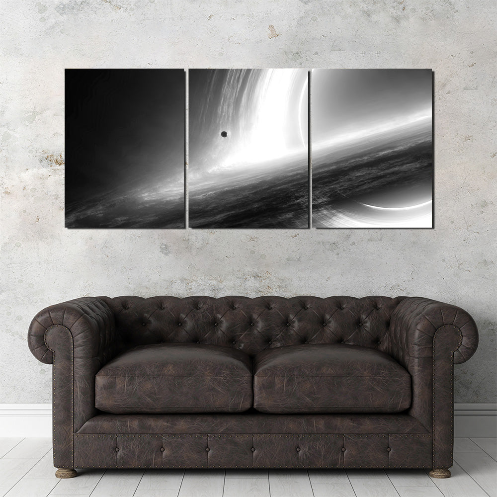 Stunning Interstellar Gargantua Grayscale Wall Art for Space Enthusiasts