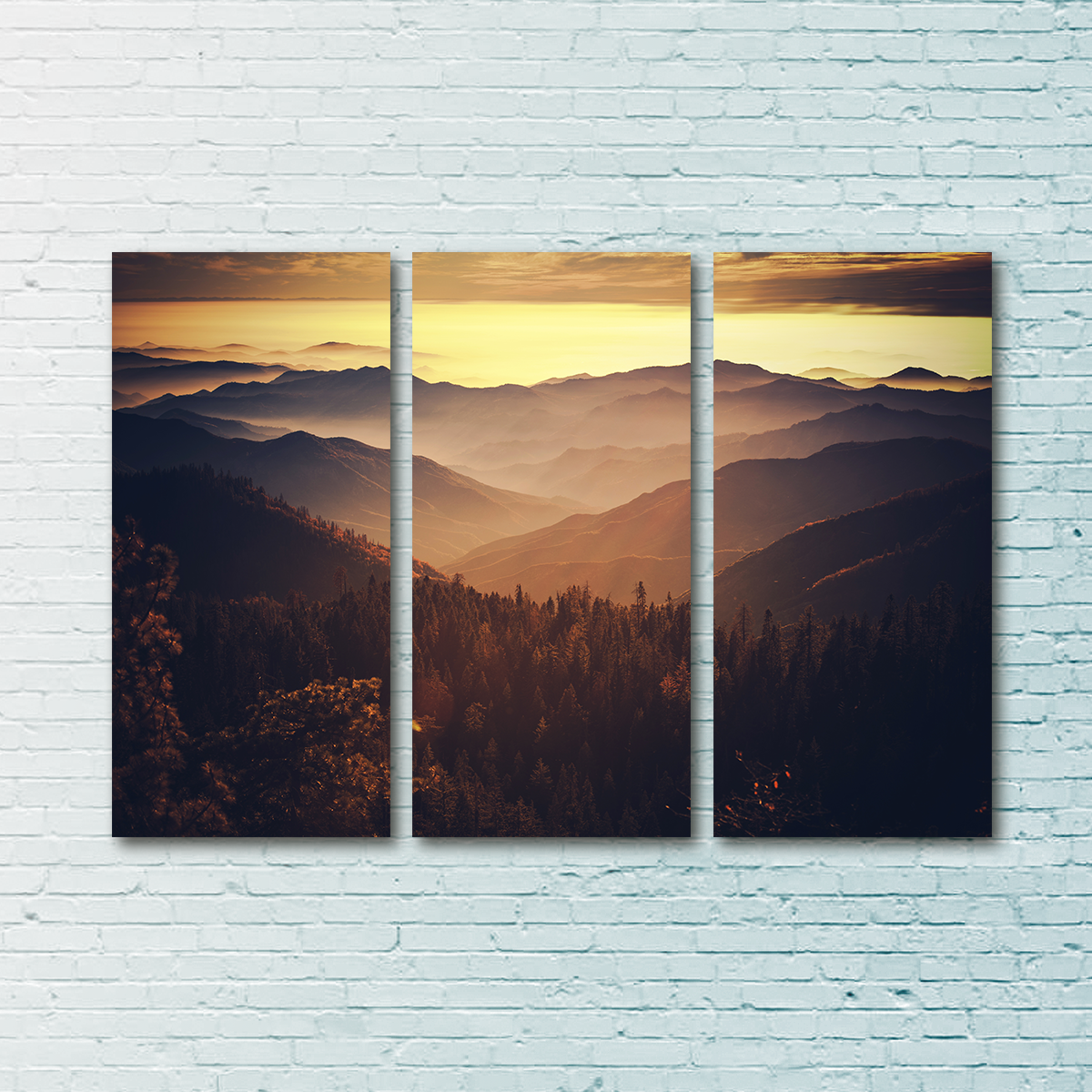 Breathtaking Scenic Sunset Wall Art of Sierra Nevada Mountains
