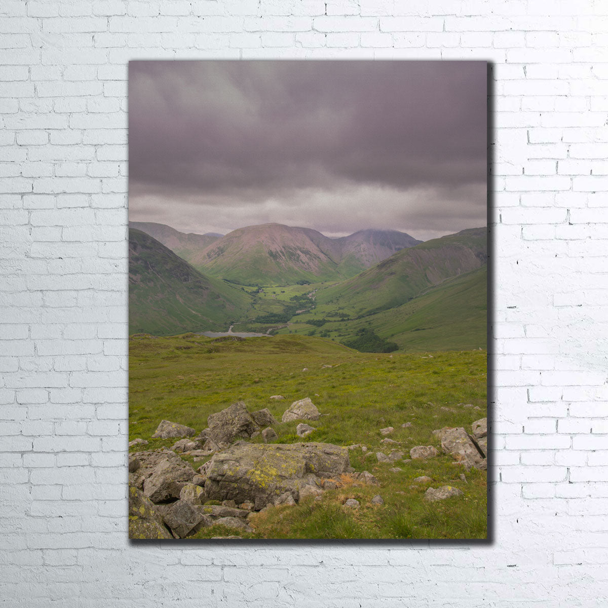 Exquisite Green Valley Wall Art by Mike Cotton