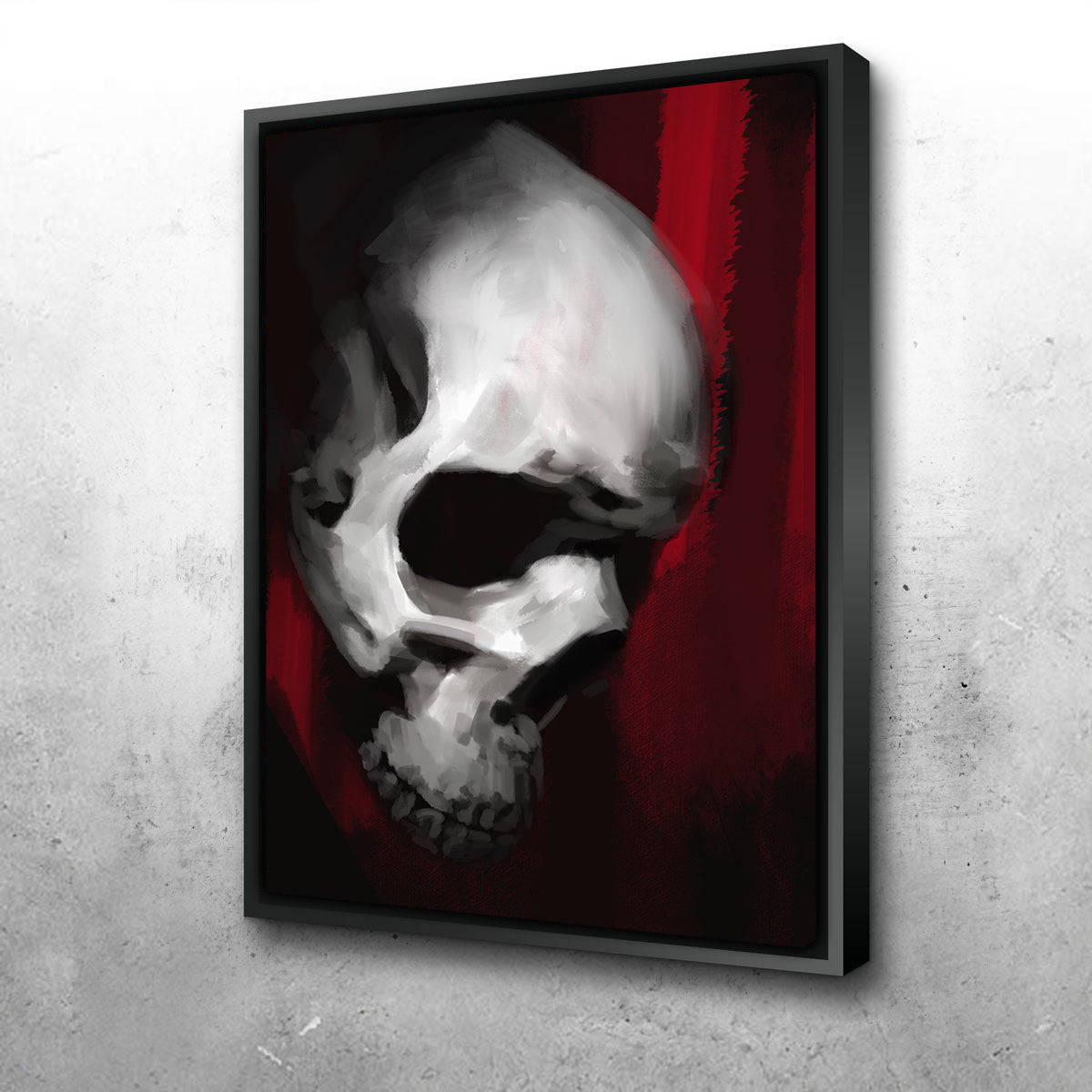 Stunning Red Skull Wall Art Profile by Andy Brackpool