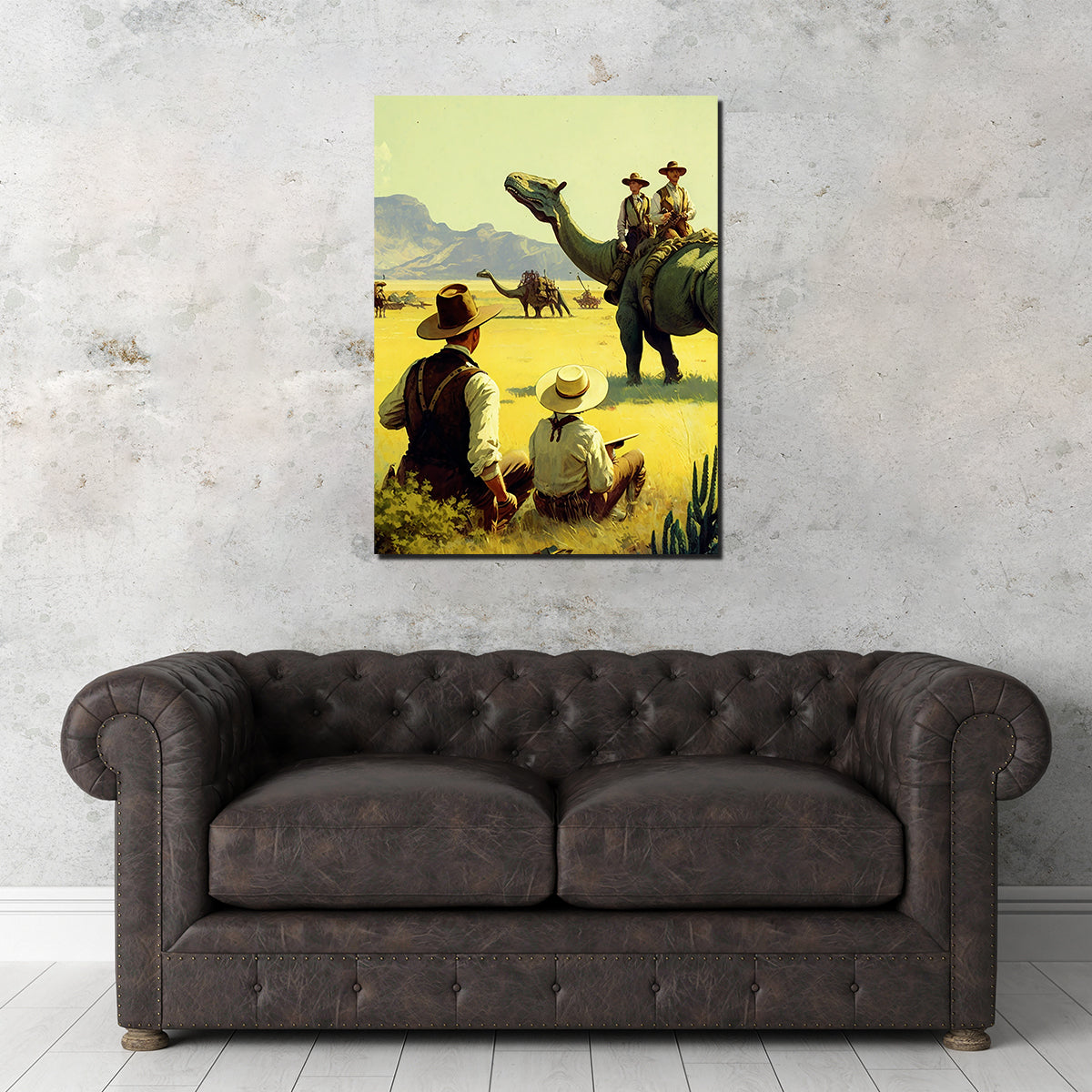 Dino Rodeo - Stunning Explorers of the Wild West Wall Art for Your Home Decor