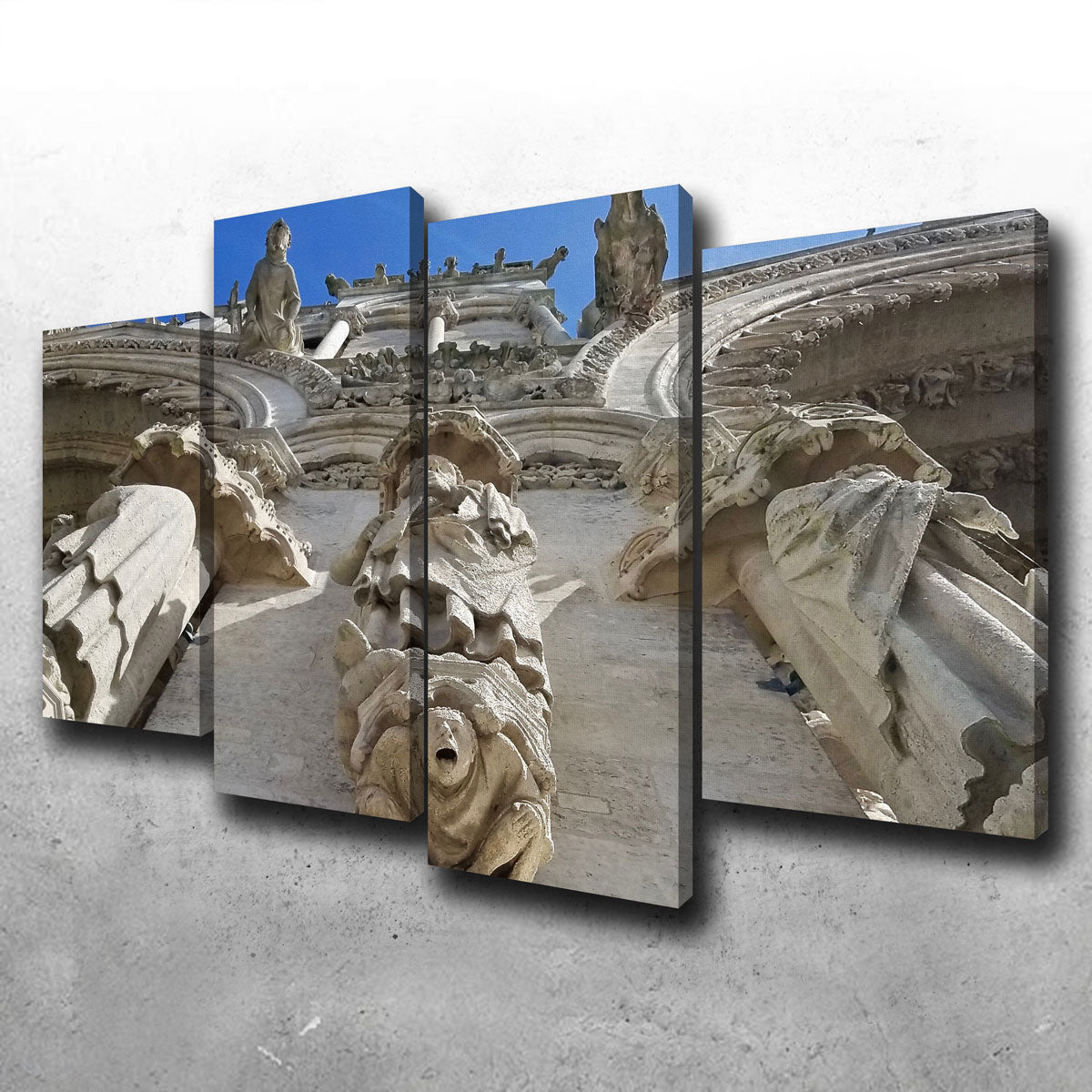 Exquisite Reims Cathedral Gargoyles Wall Art by David Campbell