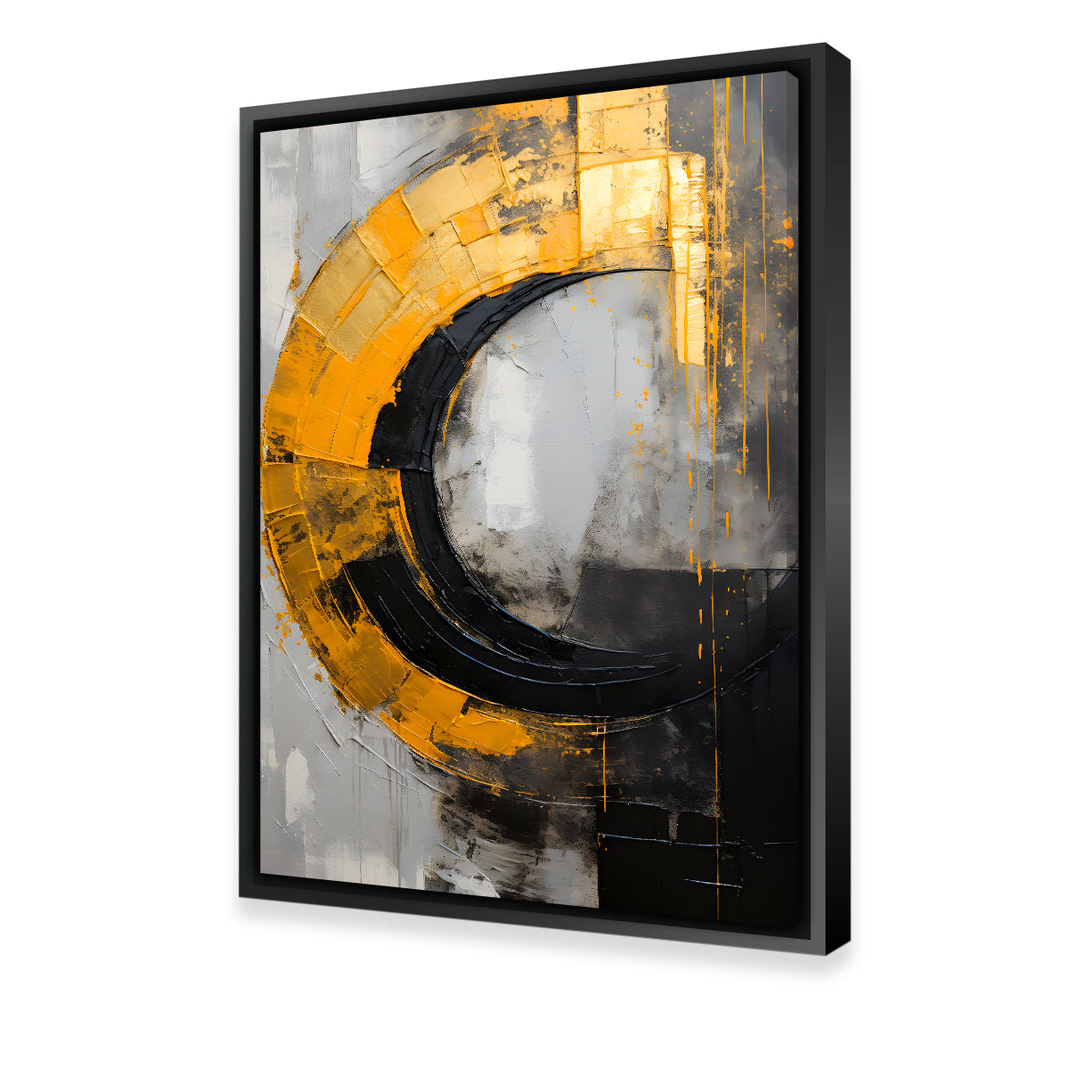 Abstract Black and Gold Shapes Wall Art - 10 Pieces - Valth Graphics
