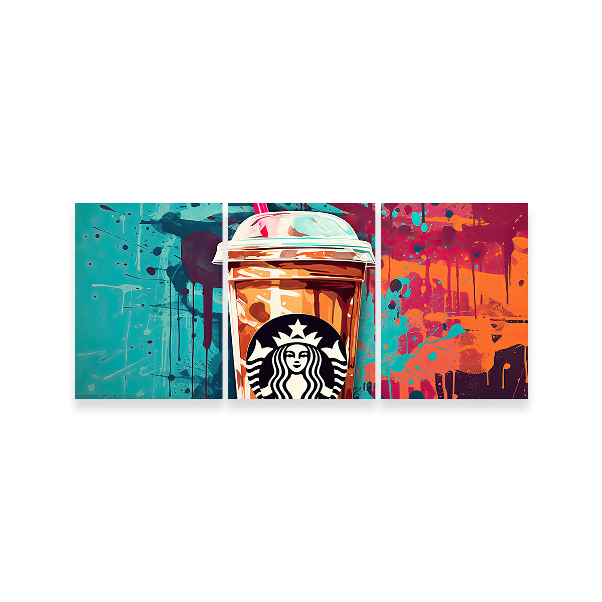 Unique Starbucks Coffee Warhol-inspired Wall Art by Ralph & Laura Design