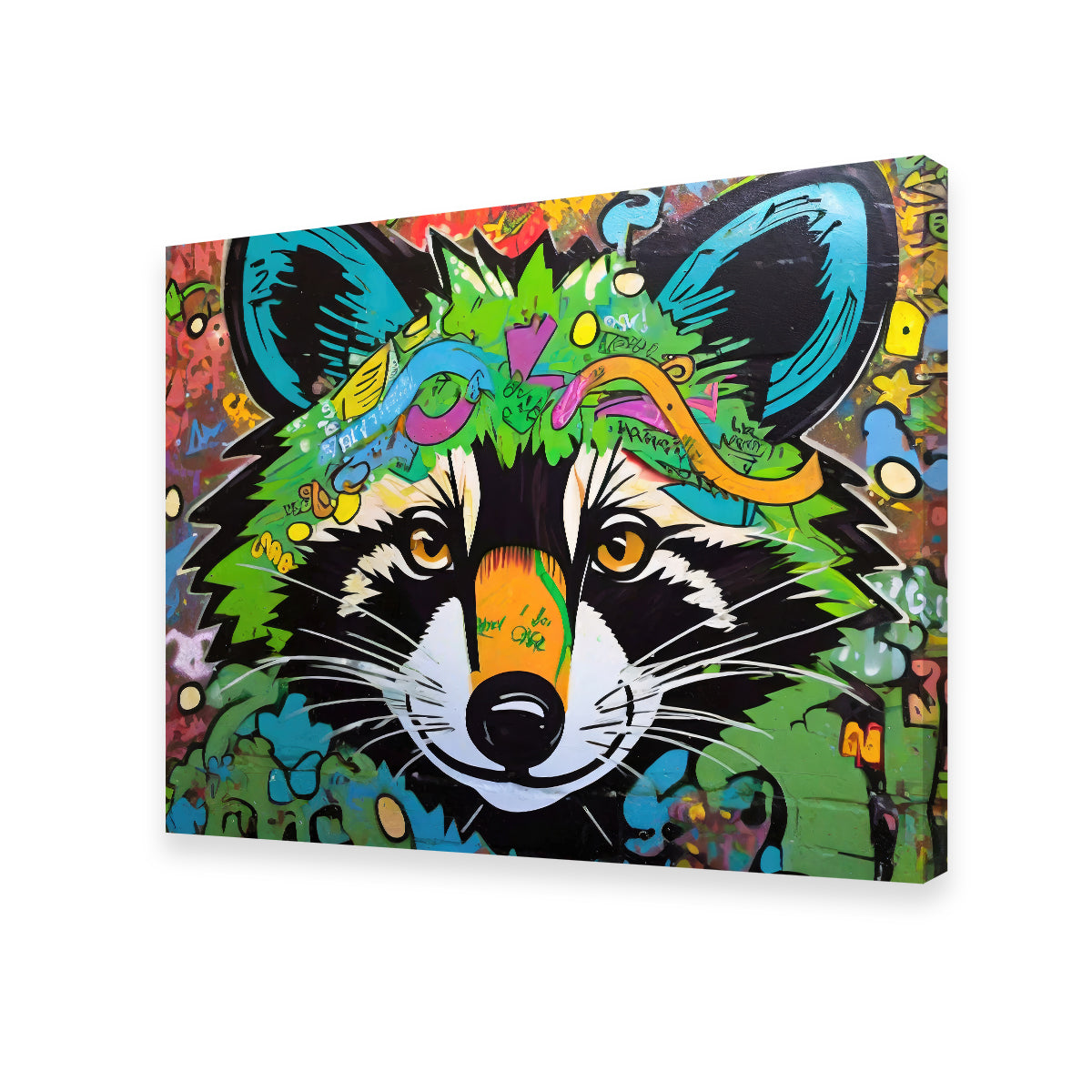 Unique Raccoon Graffiti Wall Art by Stephen Chambers