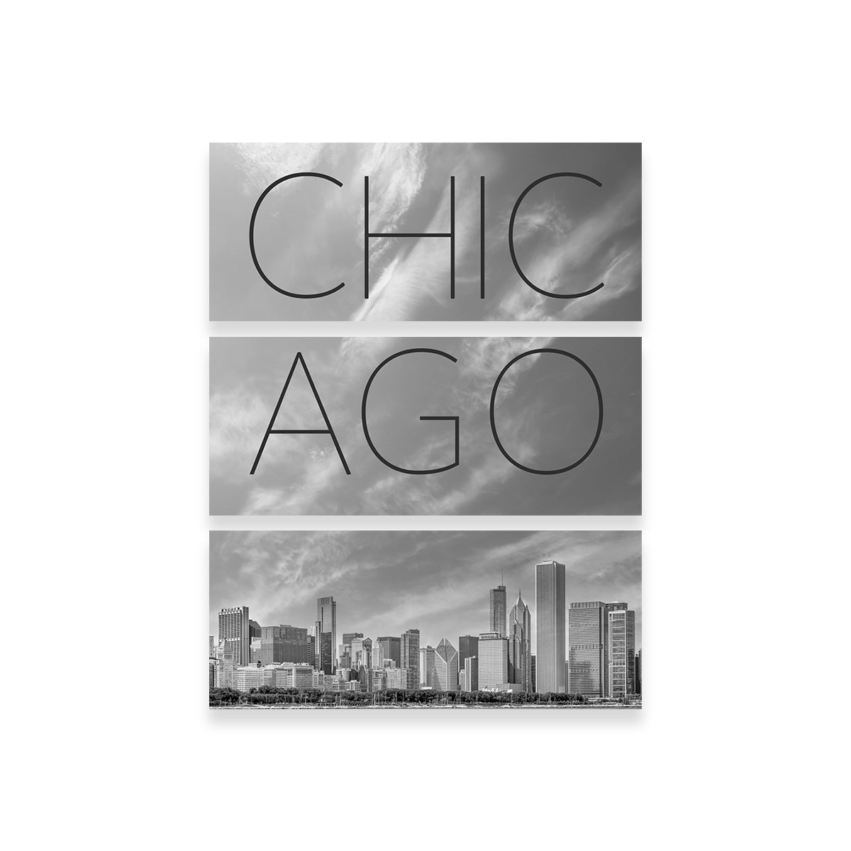 Stunning Chicago Skyline Text Wall Art by Melanie Viola