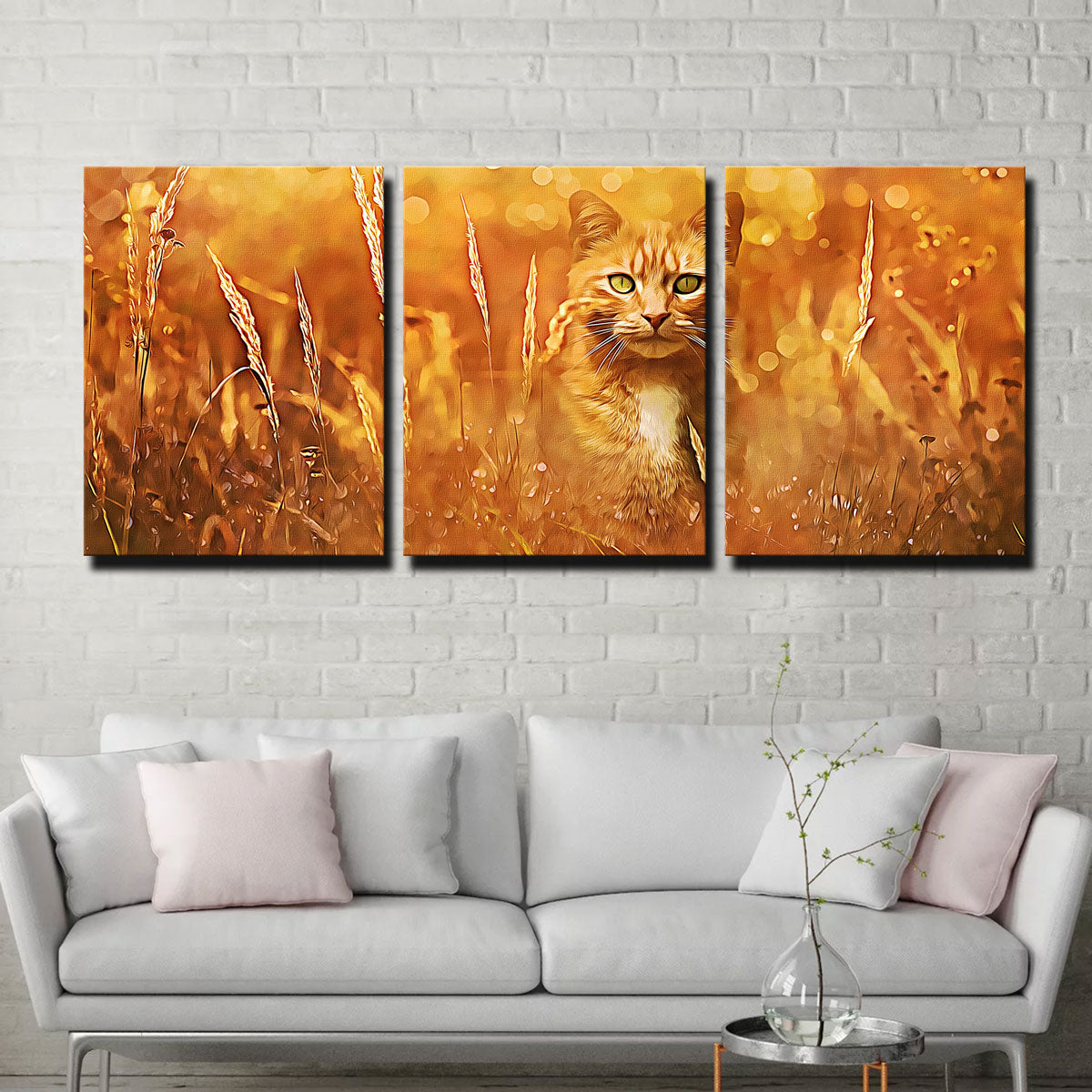 Charming Little Tiger In The Grass Wall Art by Denise Dundon