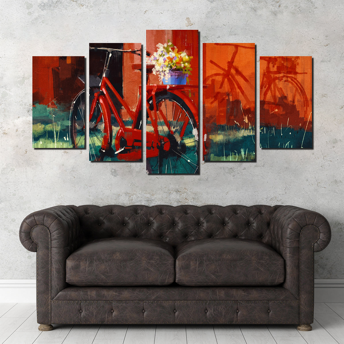 Exquisite Vintage Bicycle Wall Art Painting