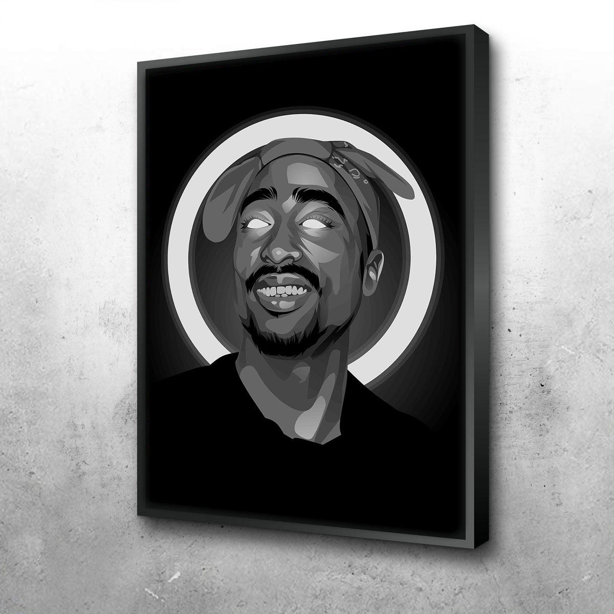 Stunning Grayscale Tupac Shakur Wall Art for Home Decor