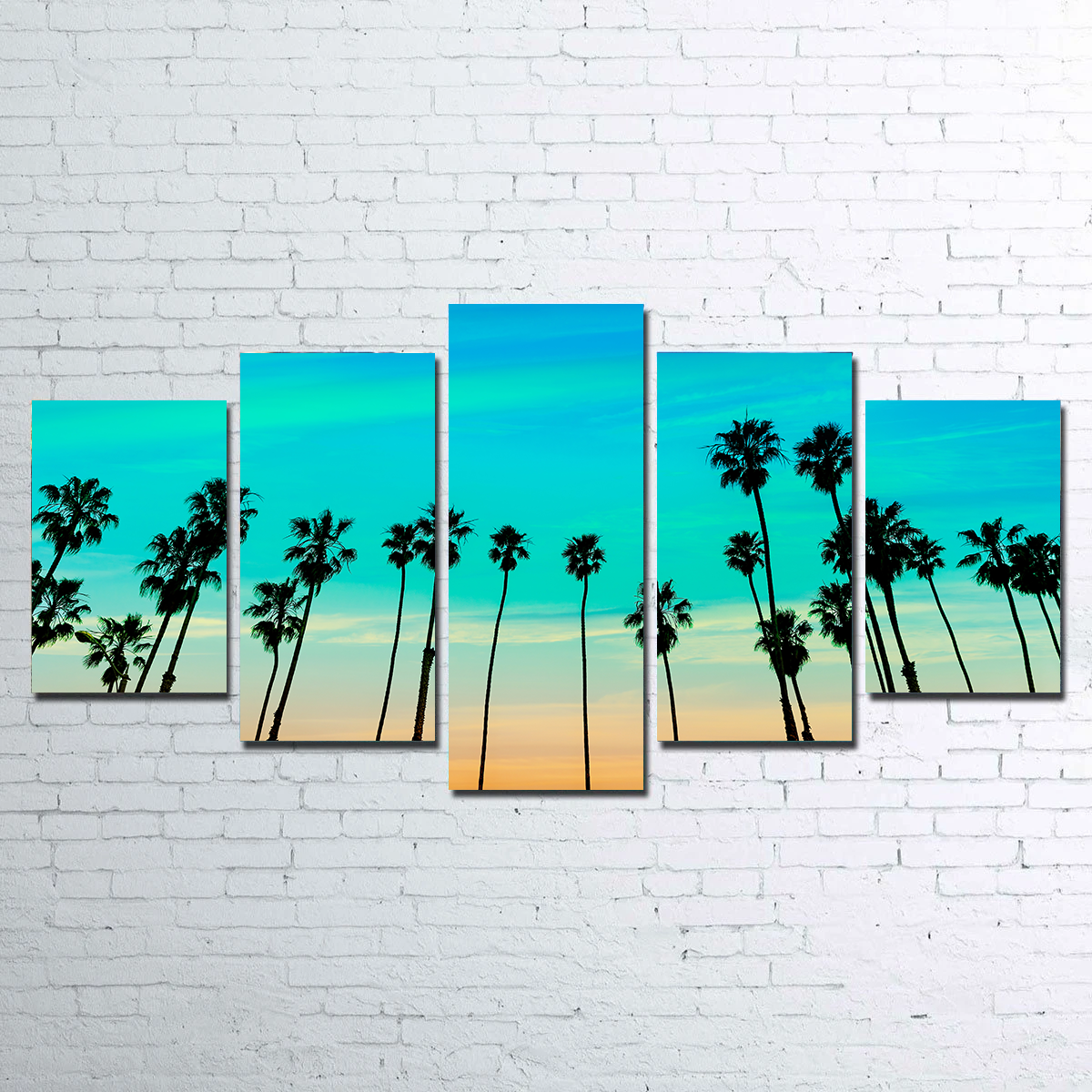 Gorgeous Palm Tree Sunset Santa Barbara Wall Art for Stunning Home Decor