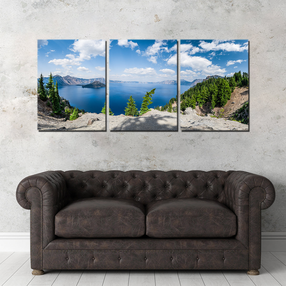 Stunning Blue Crater Lake Panorama Wall Art by Lucas Moore