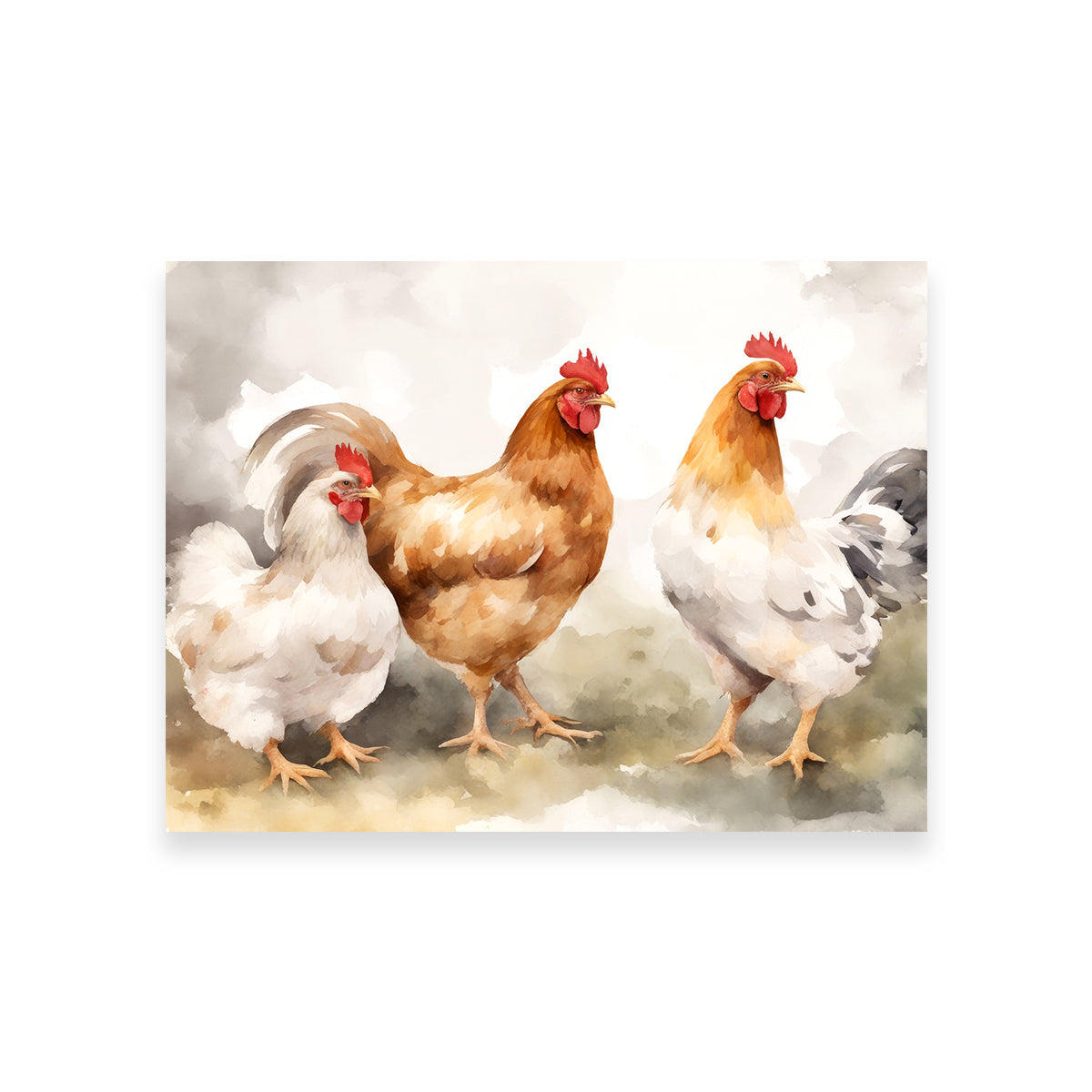 Stunning Chicken Watercolor Wall Art for Home Decor