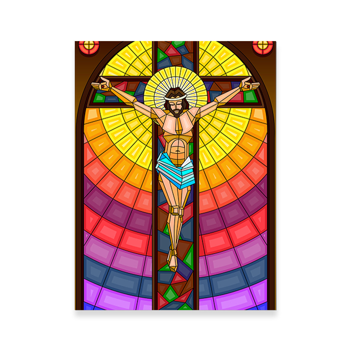 Exquisite Stained Glass Crucifixion Wall Art for Stunning Home Decor