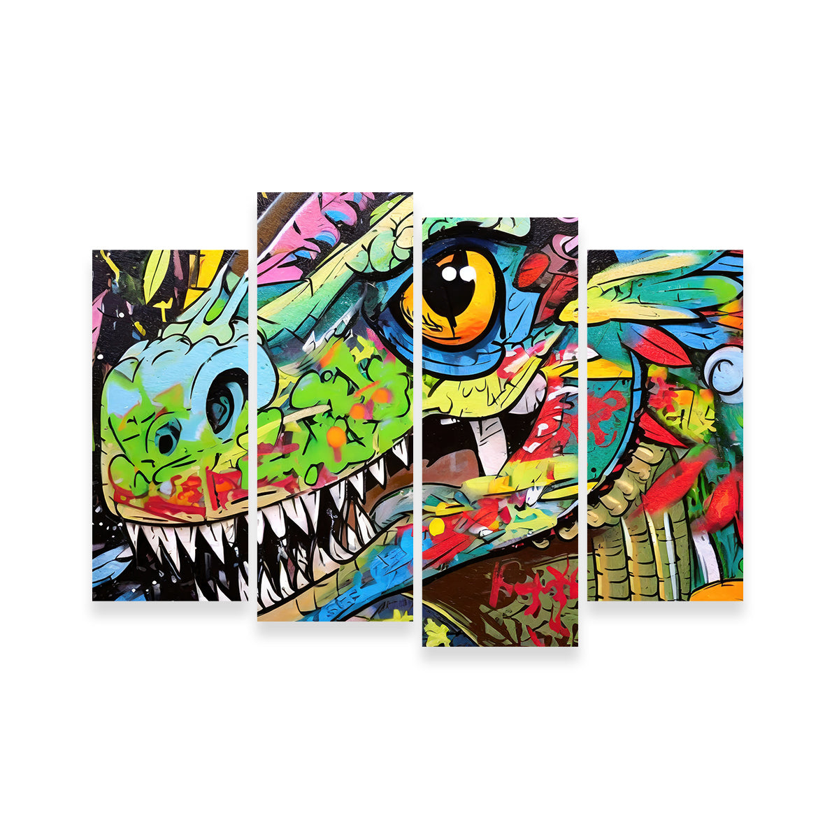 Stunning Dinosaur Graffiti Wall Art by Stephen Chambers