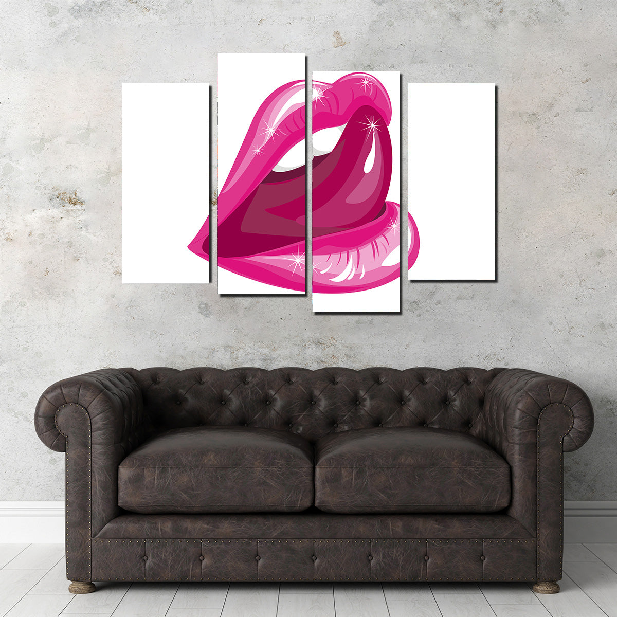 Lick Lips: Premium Hand - Built Kiln - Dried Pine Wood Framed Canvas Prints