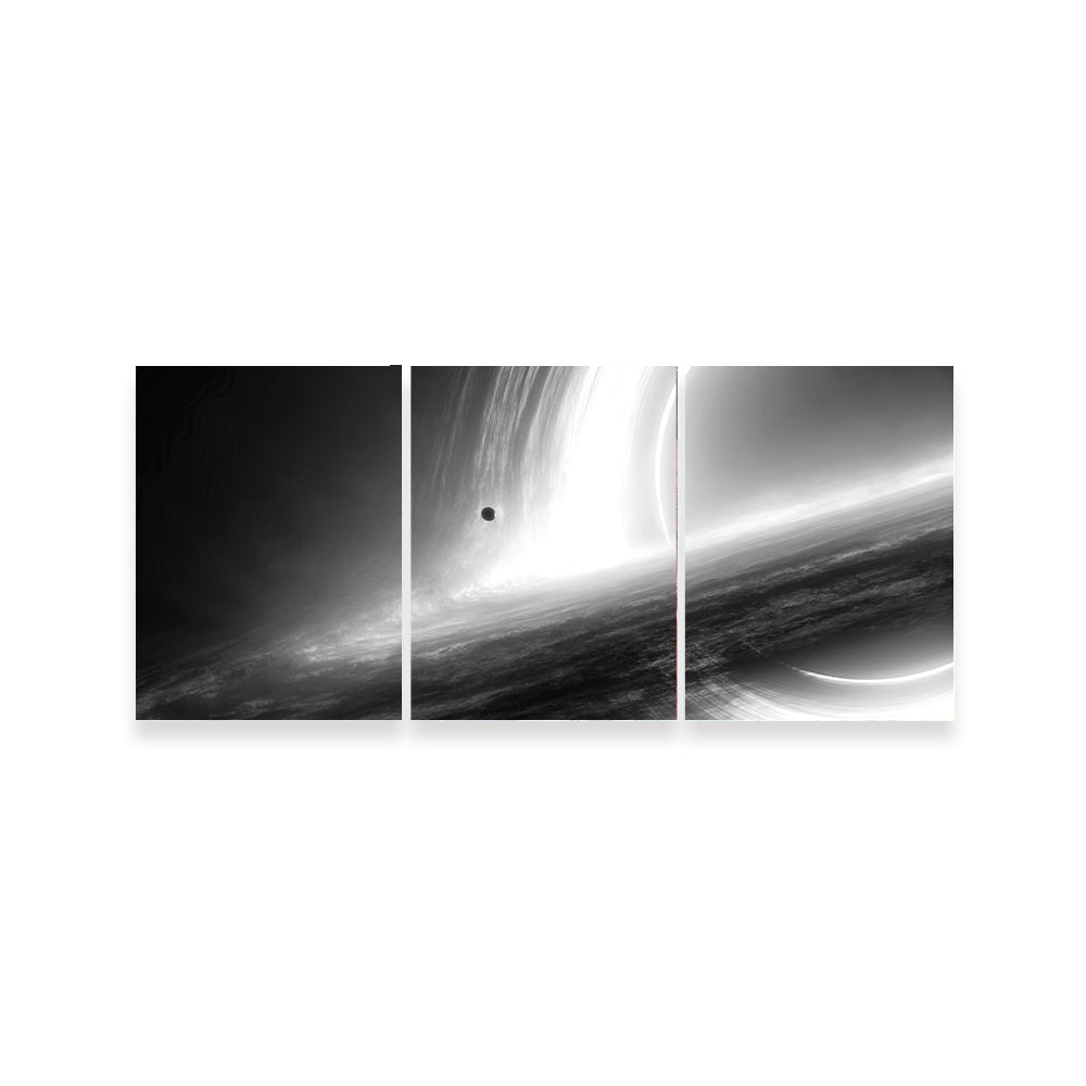 Stunning Interstellar Gargantua Grayscale Wall Art for Space Enthusiasts
