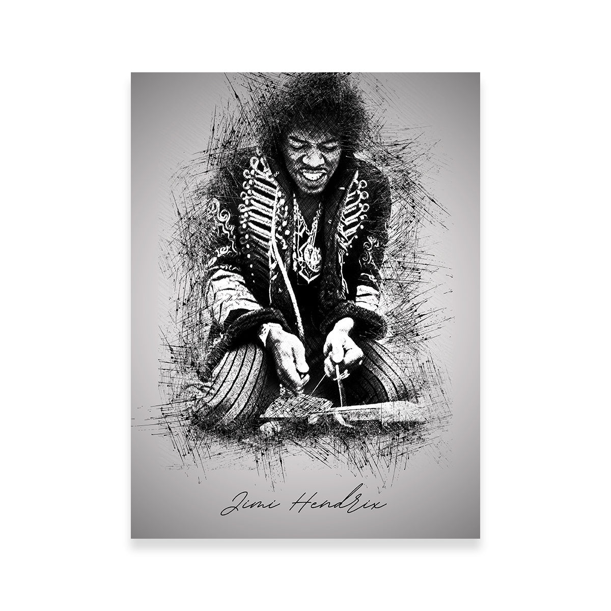Authentic Jimi Hendrix Inspired Strings Wall Art - Ideal for Music Lovers