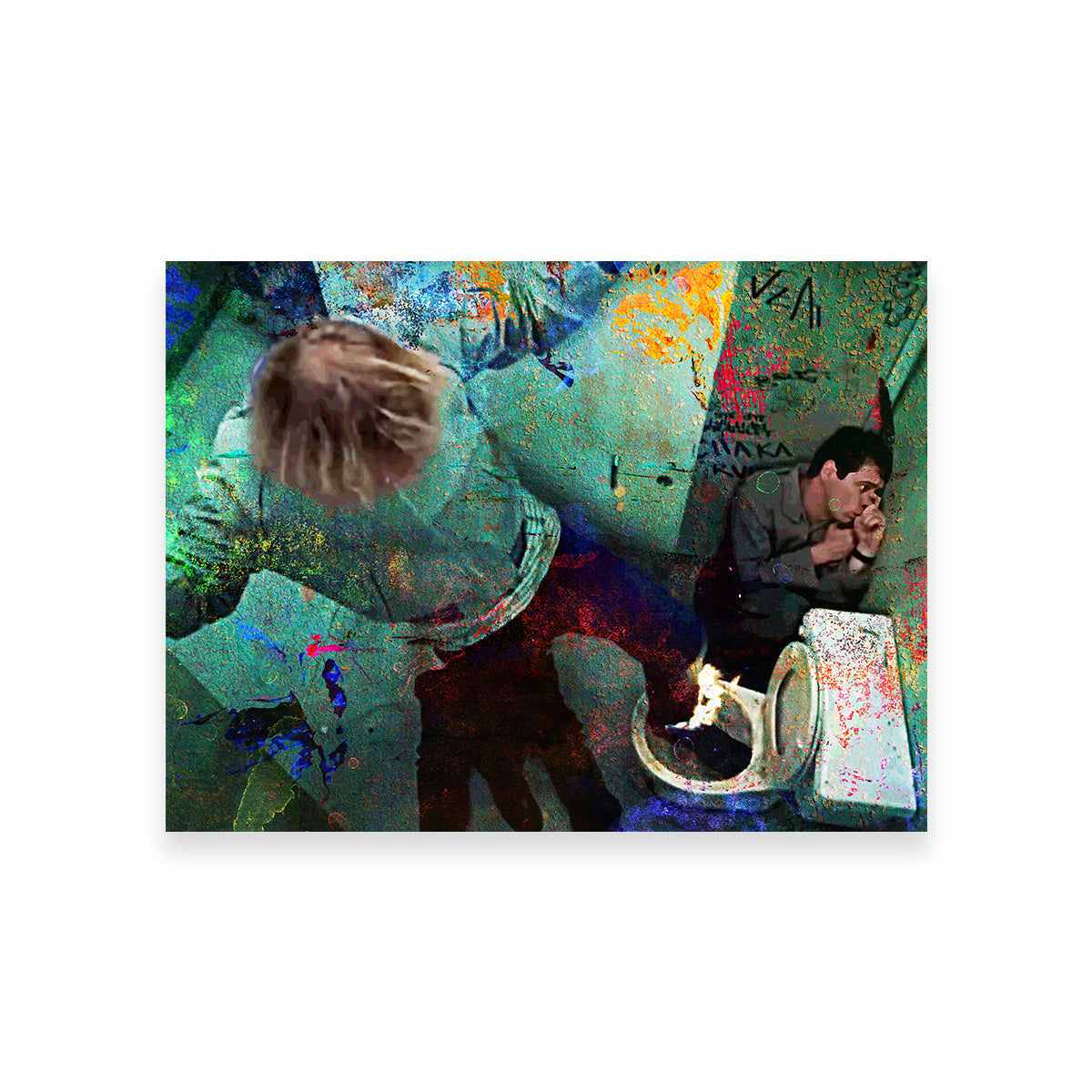 Dumb & Dumber Bathroom Stall - High - Quality Hand - Built Canvas Print