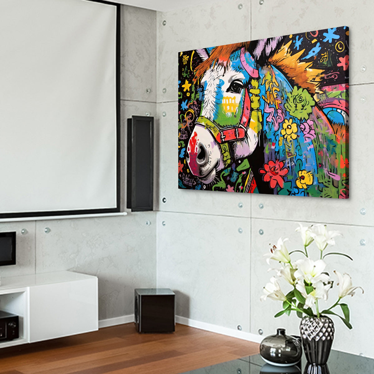 Unique Donkey Graffiti Wall Art by Stephen Chambers